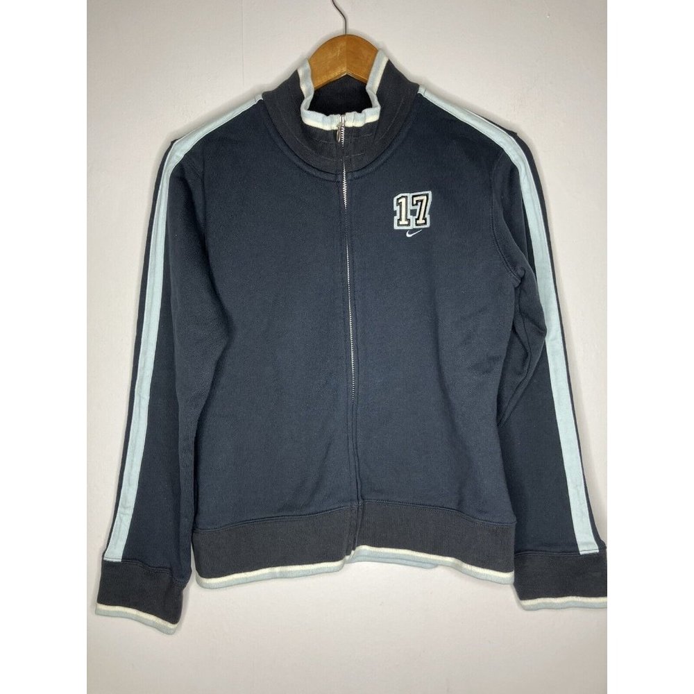 Nike Women's Small Blue Zip Up Sweater Logo 17 New